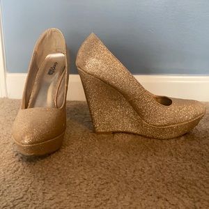 Gold Platform Wedges